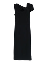 Givenchy Draped One-Shoulder Midi Dress Black