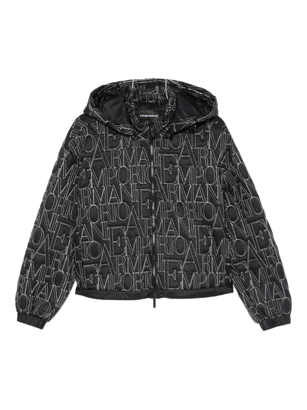 Emporio Armani All-Over Logo Nylon Blouson Jacket Black