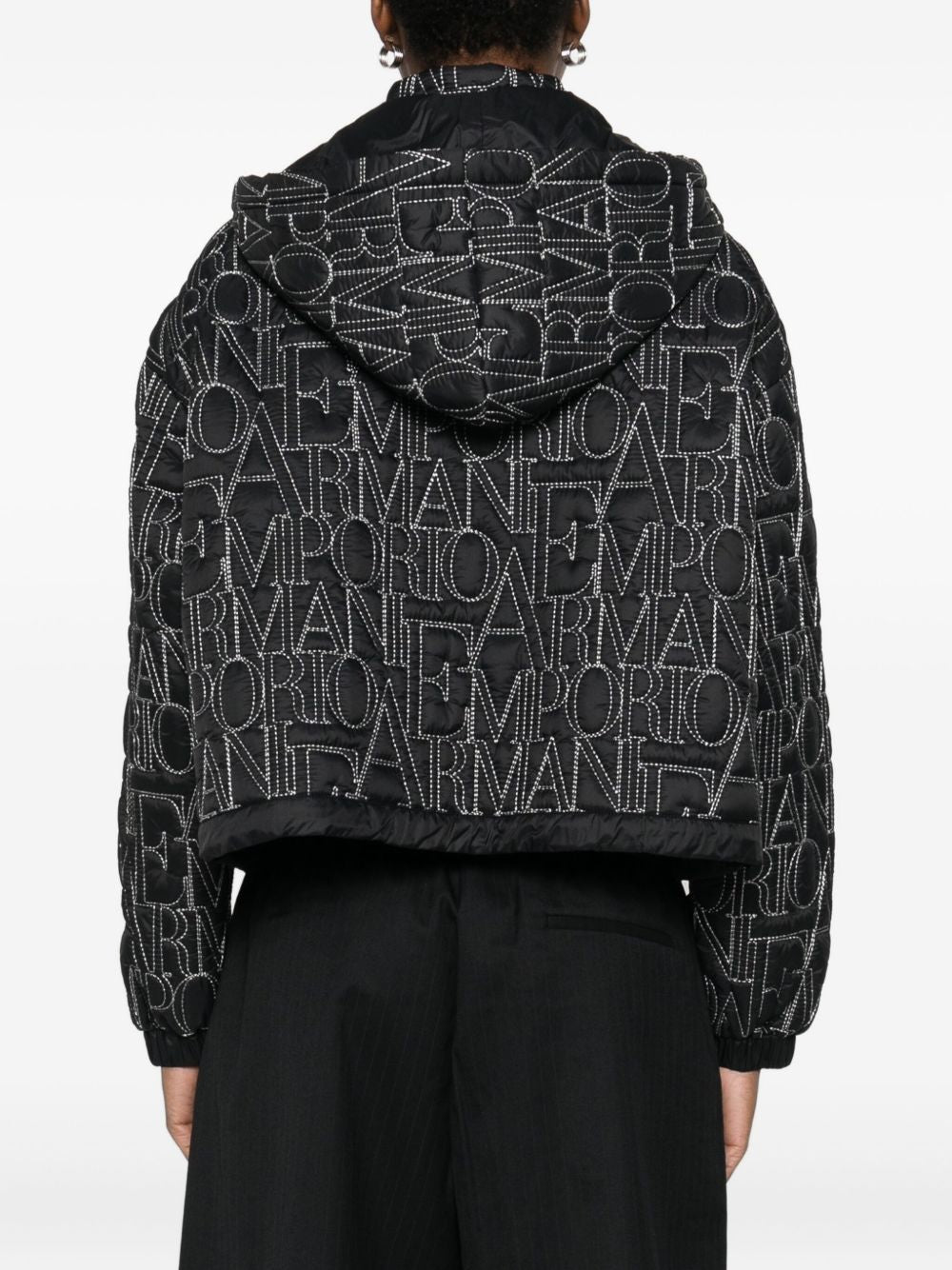 Emporio Armani All-Over Logo Nylon Blouson Jacket Black
