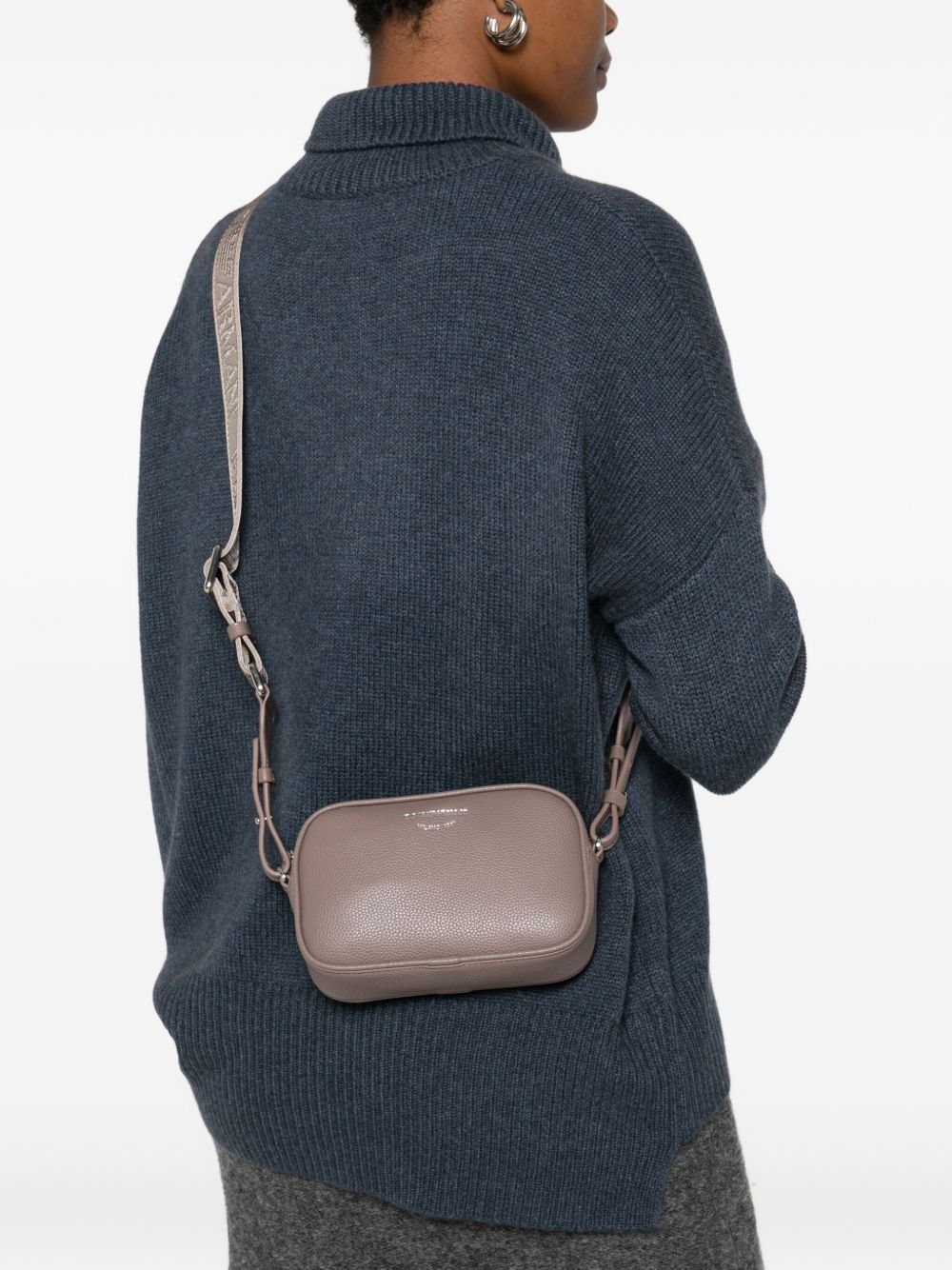 Emporio Armani Medium Dove Grey Crossbody Camera Shoulder Bag Dove Grey