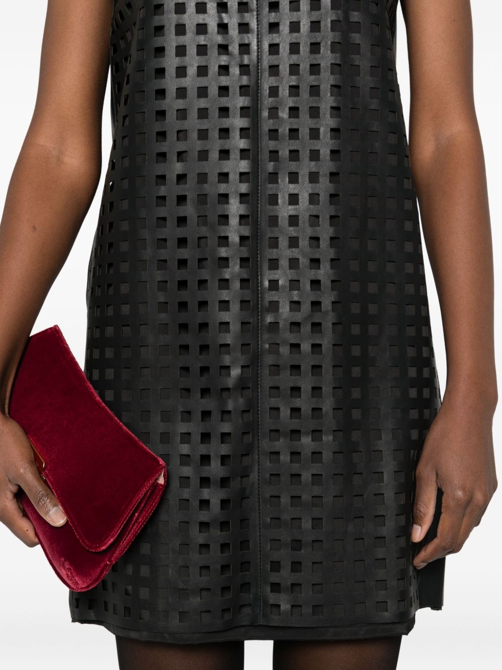 Emporio Armani Long Black Crepe Dress with Draped Detailing - Black