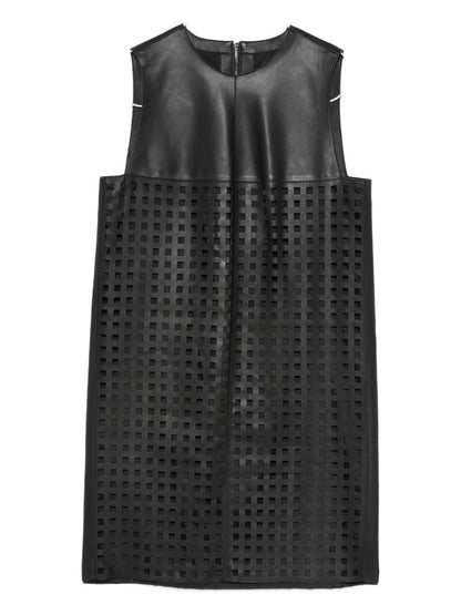 Emporio Armani Long Black Crepe Dress with Draped Detailing - Black