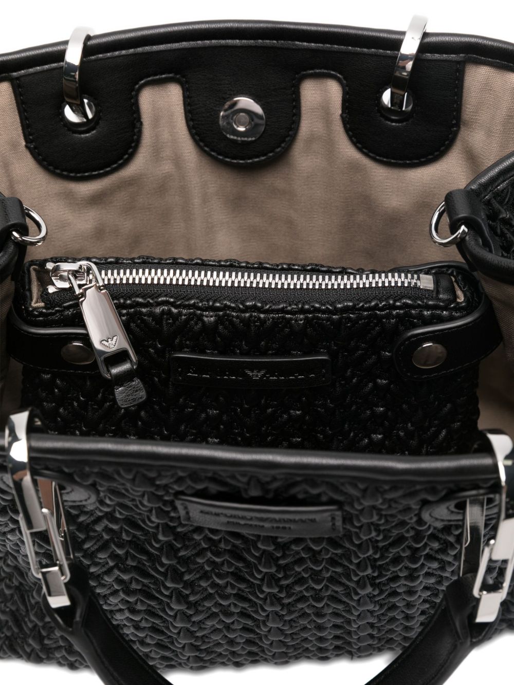Emporio Armani MyEA Woven Small Shopper Bag Black