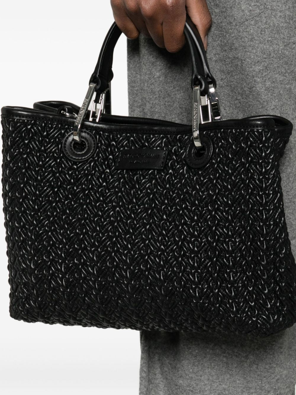 Emporio Armani MyEA Woven Small Shopper Bag Black