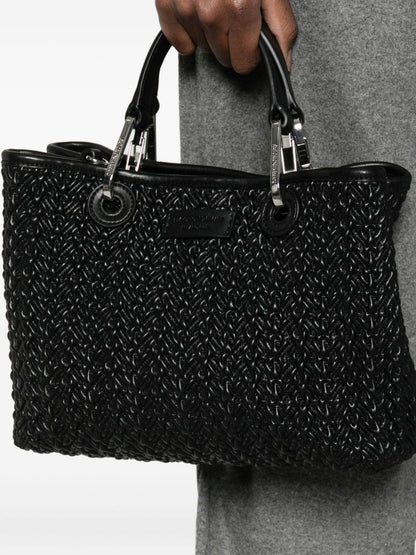Emporio Armani MyEA Woven Small Shopper Bag Black