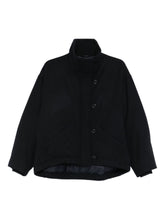 Emporio Armani Capsule Wool-Blend High Neck Coat Blue