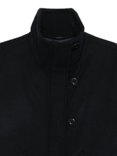 Emporio Armani Capsule Wool-Blend High Neck Coat Blue