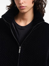 Emporio Armani Long Black Stand-Collar Zip Coat Black