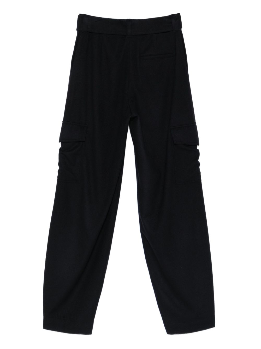 Emporio Armani High-Waisted Virgin Wool Blend Trousers Blue blue