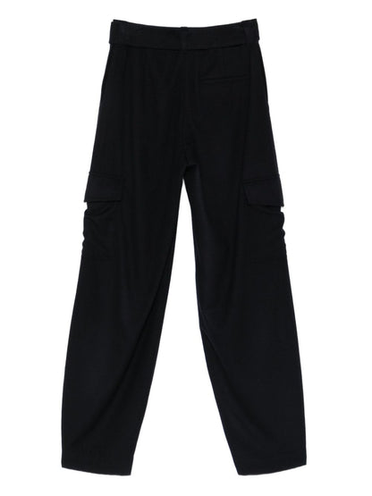 Emporio Armani High-Waisted Virgin Wool Blend Trousers Blue blue