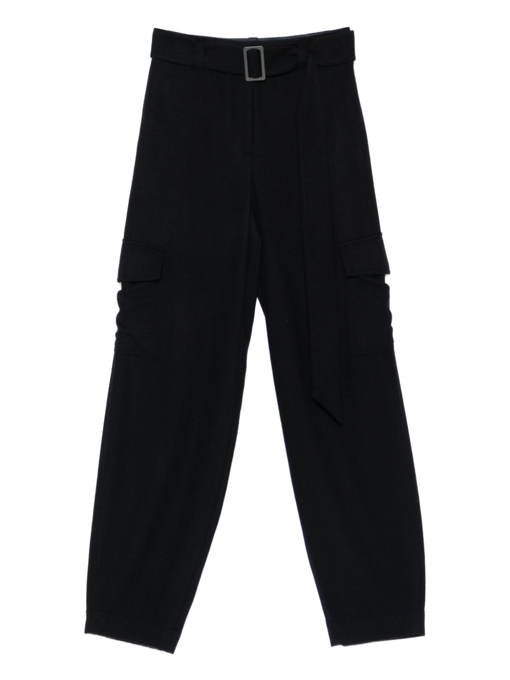 Emporio Armani High-Waisted Virgin Wool Blend Trousers Blue blue
