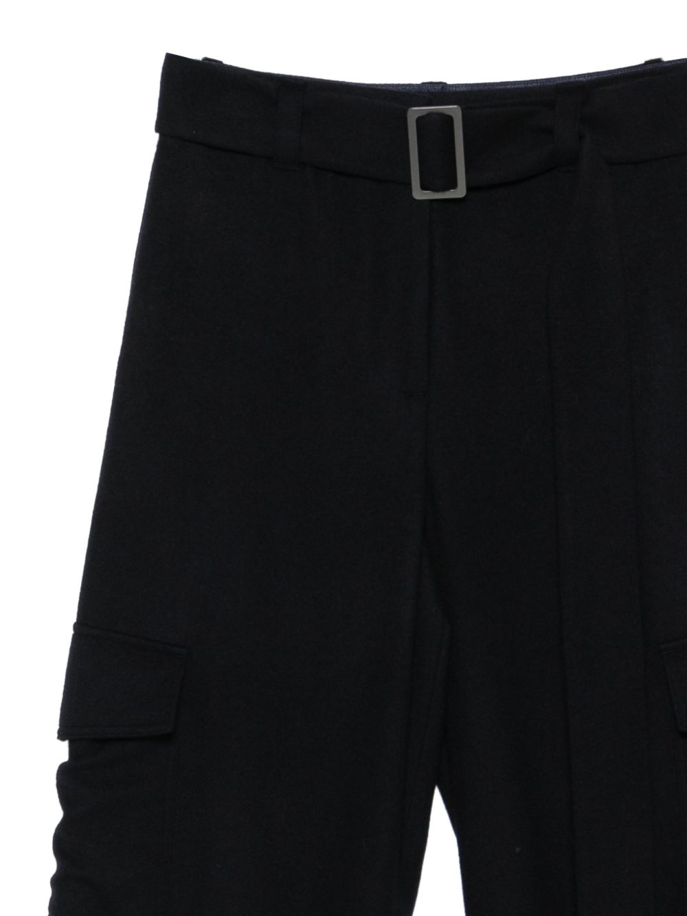 Emporio Armani High-Waisted Virgin Wool Blend Trousers Blue blue