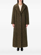 Emporio Armani Single-Breasted Wool Blend Coat Green