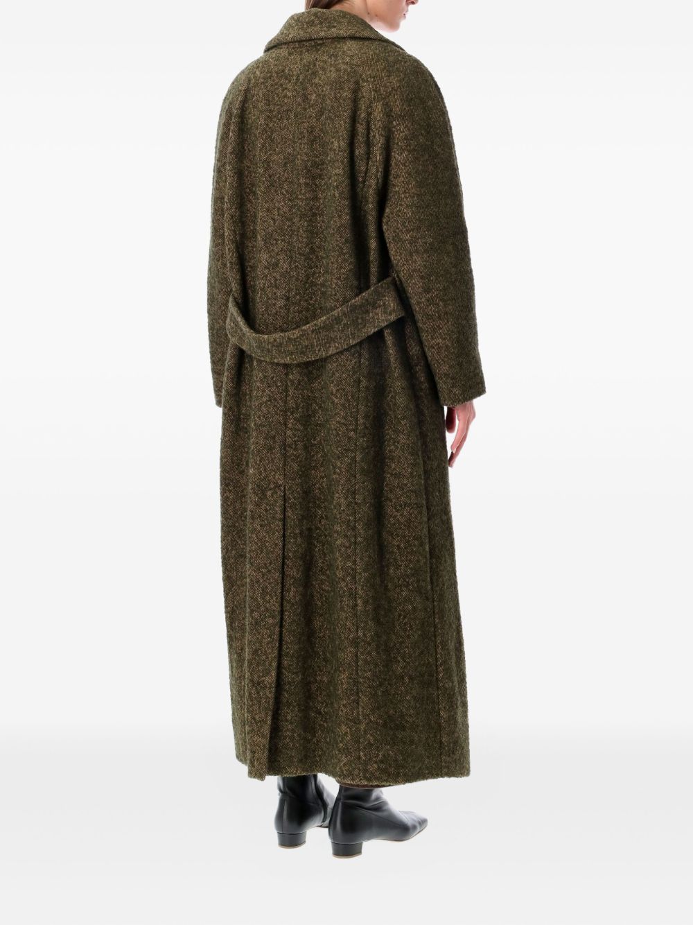 Emporio Armani Single-Breasted Wool Blend Coat Green