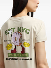 Emporio Armani Cotton Graphic Logo T-Shirt Beige Beige