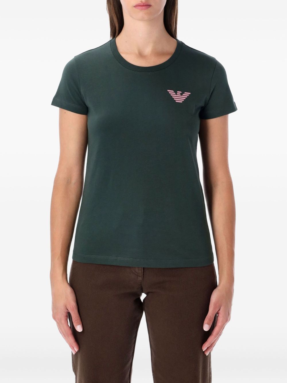 Emporio Armani Graphic Logo Cotton T-Shirt Green