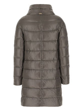 Herno Dora Long Down Jacket in Grey with High Neck Grey