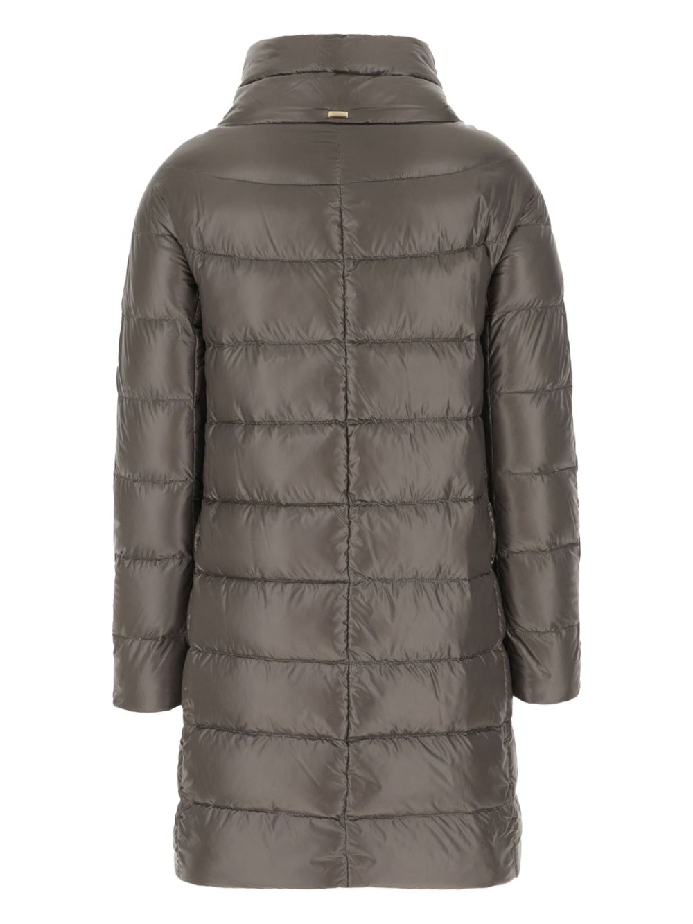 Herno Dora Long Down Jacket in Grey with High Neck Grey