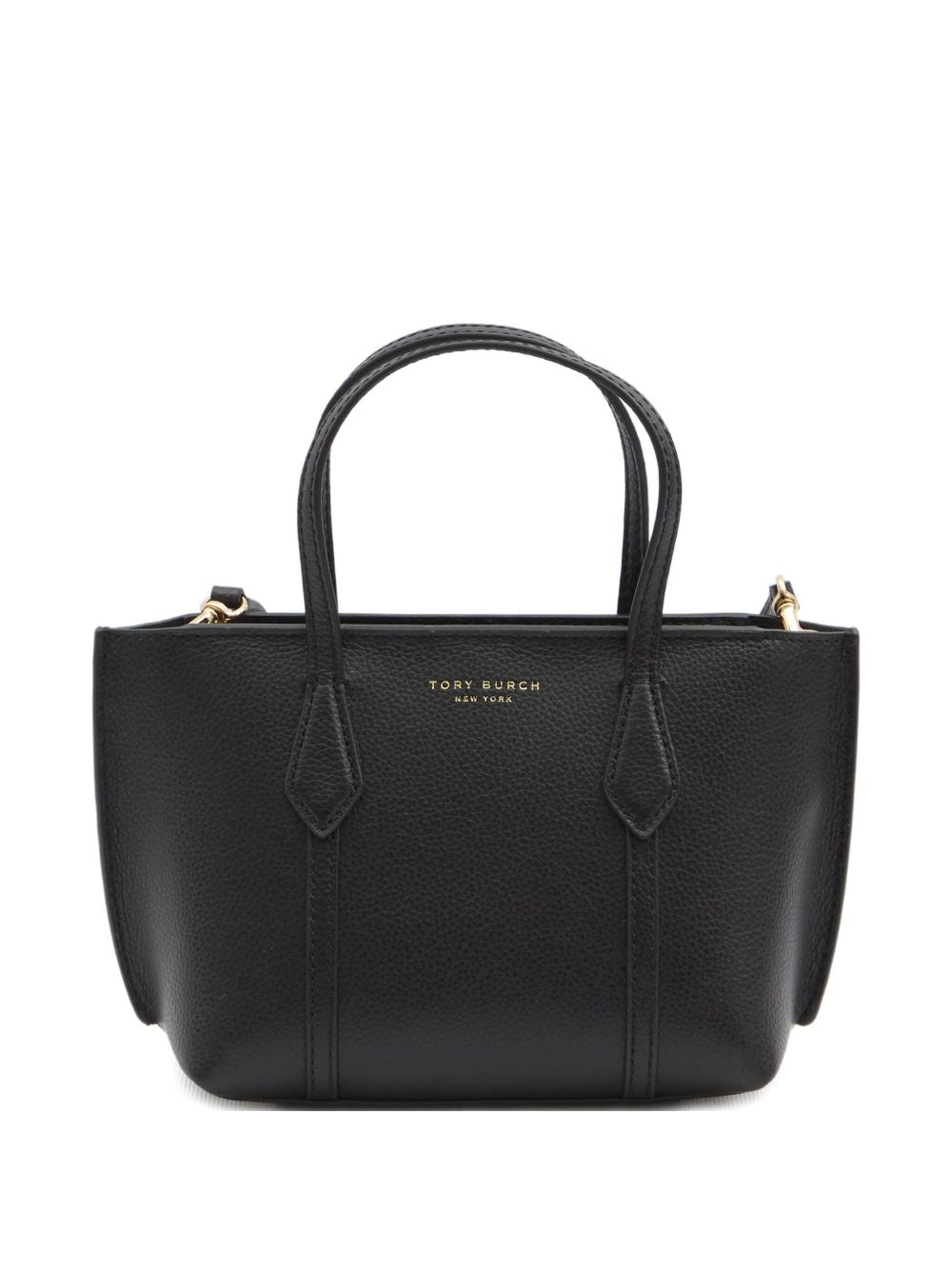 Tory Burch Perry Mini Leather Shopper Black Black