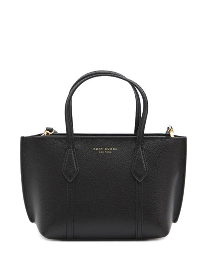 Tory Burch Perry Mini Leather Shopper Black Black