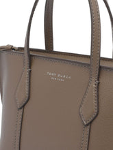 Tory Burch Perry Mini Calf Leather Tote Light Brown