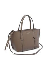 Tory Burch Perry Mini Calf Leather Tote Light Brown