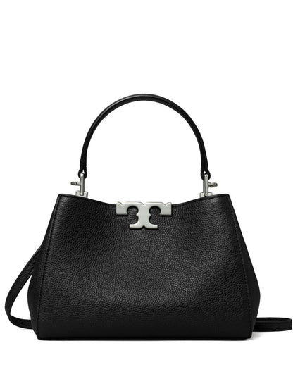Tory Burch Eleanor Mini Suede and Leather Handbag Black