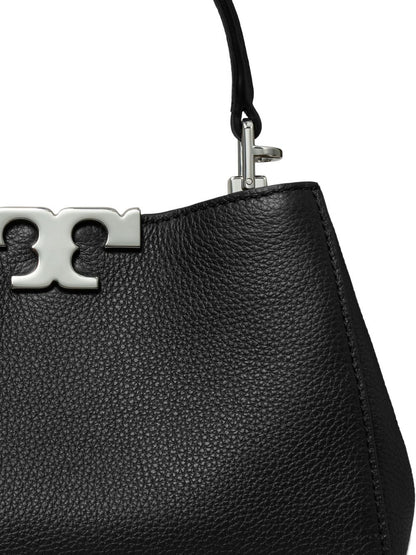 Tory Burch Eleanor Mini Suede and Leather Handbag Black