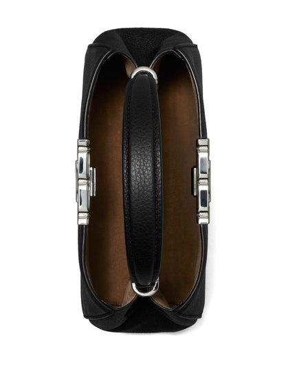 Tory Burch Eleanor Mini Suede and Leather Handbag Black