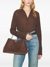 Tory Burch Eleanor Suede Leather Handbag Brown brown