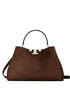Tory Burch Eleanor Suede Leather Handbag Brown brown