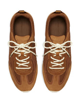 Tory Burch Leather and Suede Travel Sneakers Leather Brown
