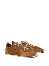 Tory Burch Leather and Suede Travel Sneakers Leather Brown