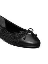 Tory Burch Cap-Toe Midnight Navy Tweed Ballet Flats Blue