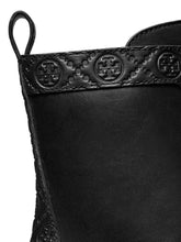 Tory Burch Monogram Leather Ankle Boots Black