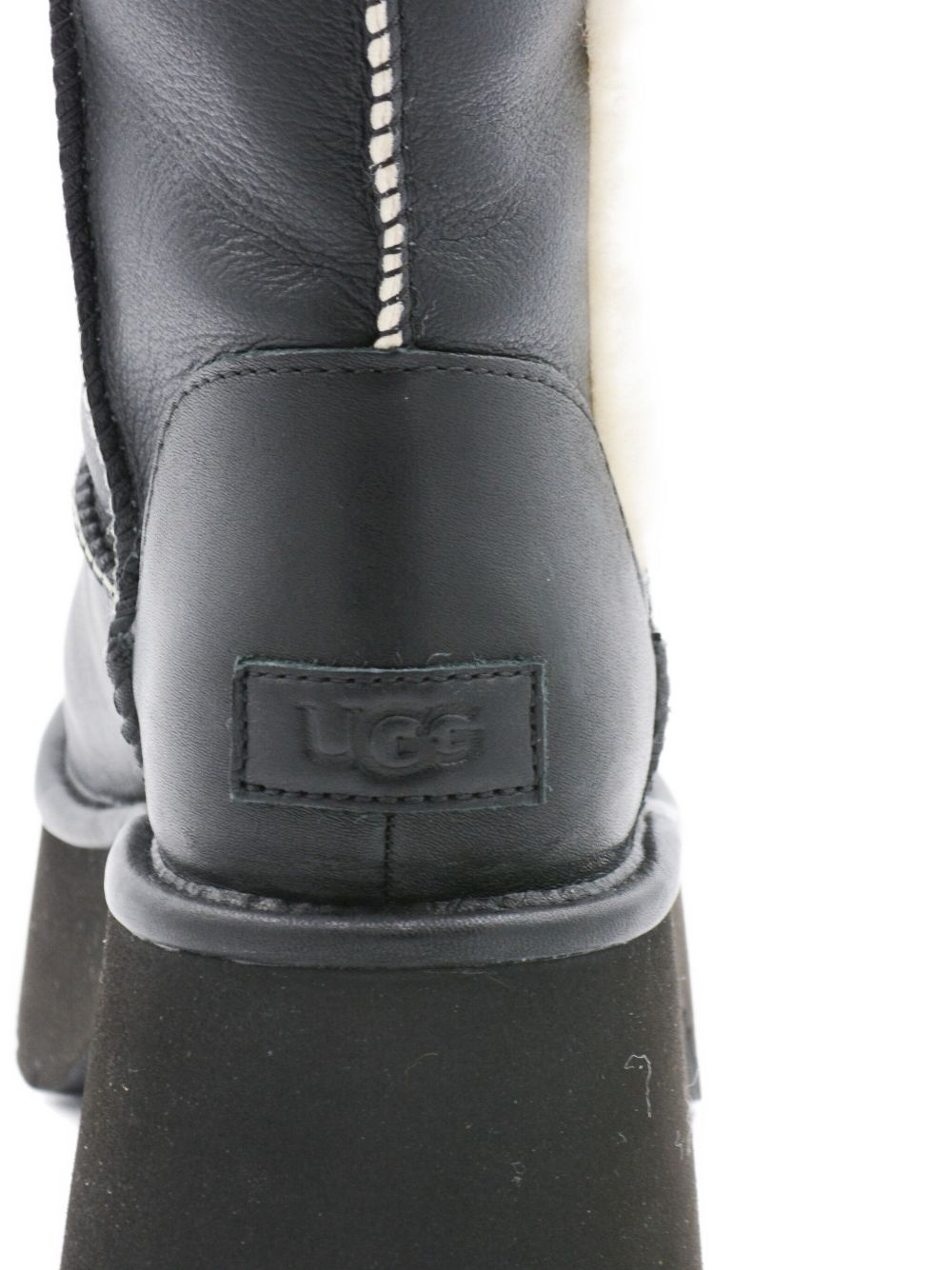 Ugg Australia Esmee Shearling-Trim Leather Platform Boots Black