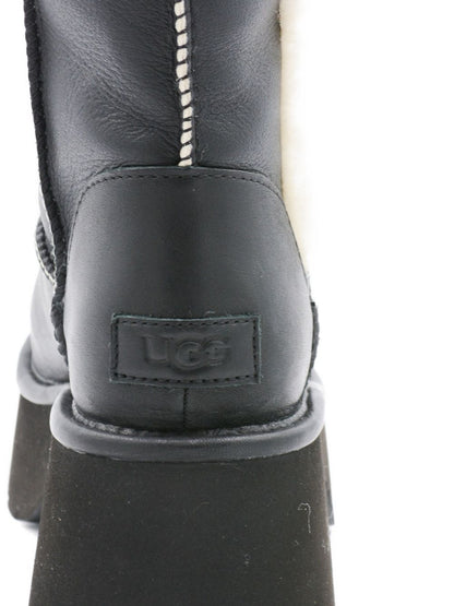 Ugg Australia Esmee Shearling-Trim Leather Platform Boots Black