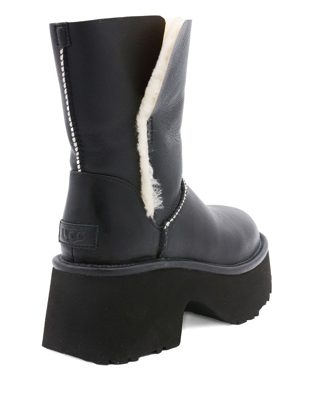 Ugg Australia Esmee Shearling-Trim Leather Platform Boots Black