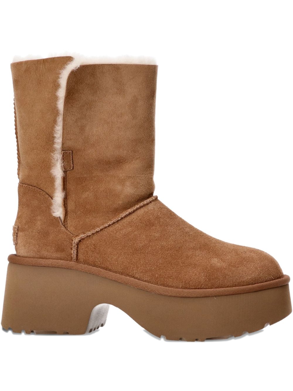 Ugg Australia Esmee Shearling-Lined Suede Platform Boots Beige