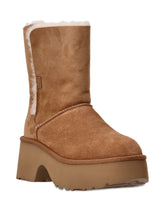 Ugg Australia Esmee Shearling-Lined Suede Platform Boots Beige