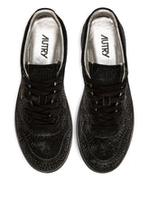 032C Medialist Low Rhinestone-Embellished Suede & Leather Sneakers Black