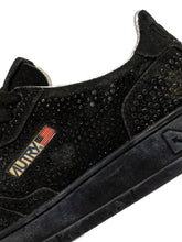 032C Medialist Low Rhinestone-Embellished Suede & Leather Sneakers Black