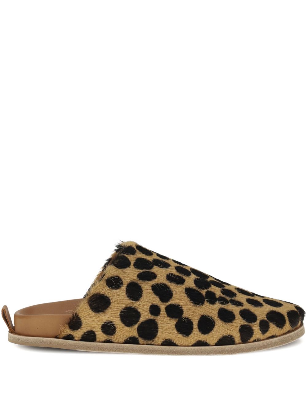 Forte Forte Spotted Pony Hair Slip-On Sandals Brown