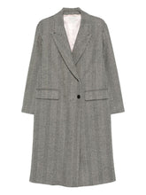 Forte Forte Double-Breasted Herringbone Virgin Wool Coat Grey