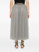 Forte Forte Pleated Tulle A-Line Midi Skirt Grey