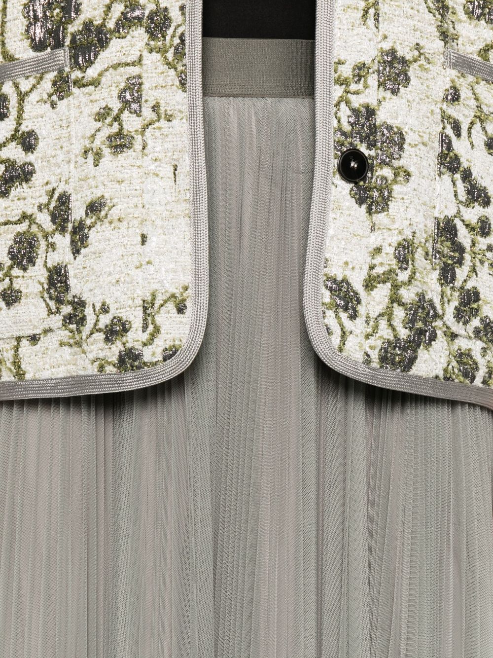 Forte Forte Pleated Tulle A-Line Midi Skirt Grey