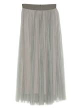 Forte Forte Pleated Tulle A-Line Midi Skirt Grey