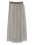 Forte Forte Pleated Tulle A-Line Midi Skirt Grey