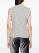 Forte Forte Cropped Pearl Grey Sleeveless Wool-Blend Sweater Grey