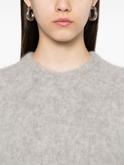 Forte Forte Cropped Pearl Grey Sleeveless Wool-Blend Sweater Grey